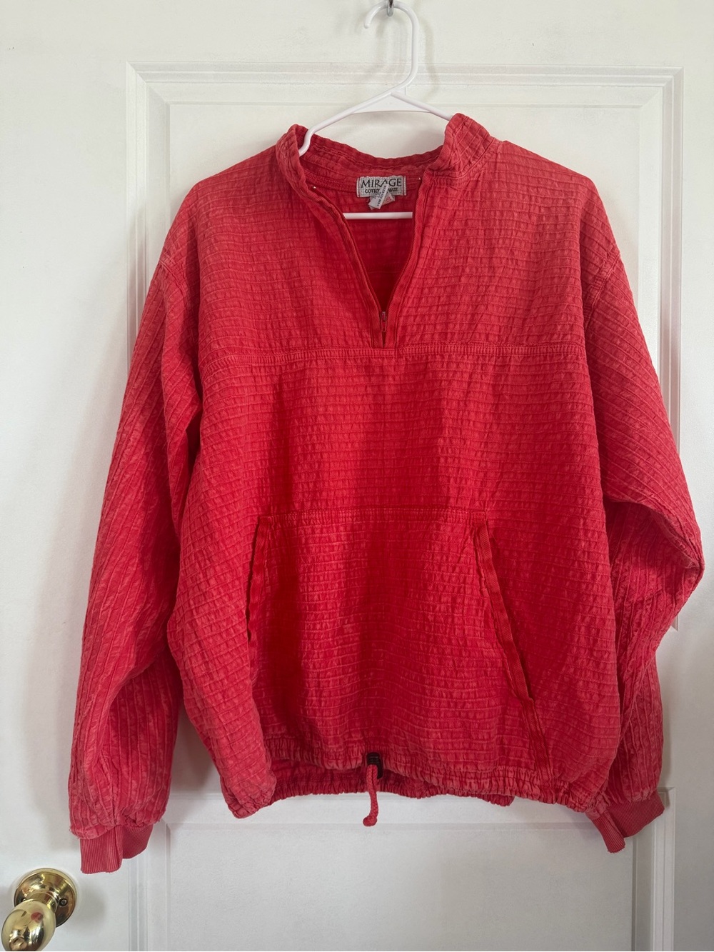 Vintage Ezze Wear Mirage Cotton Gauze Pullover Jacket Red Large Made in Canada